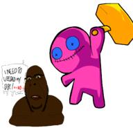 artist:ng_drawfag banhammer bbc black_skin button doll_(user) glasses pink_skin soyjak stubble subvariant:hornyson ugly variant:cobson yellow_sclera // 1312x1266 // 148.8KB