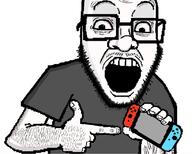 holding_object medium_effort nintendo nintendo_switch oekaki pixel_art pointing variant:gamerjak video_game // 819x659 // 140.0KB