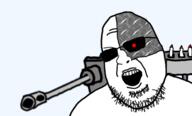 cannon cyborg glasses gun metal robot soyjak stubble sunglasses variant:shotjak // 600x363 // 80.2KB