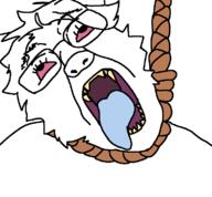 ack animal bad_teeth faggot fur furfag furry glasses hanging open_mouth original_content red_eyes rope subvariant:trannyfur template tongue tranny trans trans_flag transgender_flag variant:bernd wolf // 760x704 // 40.8KB