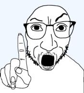 bald beard big_nose eyebrows finger glasses open pointing soyjak variant:actuallyjak // 2500x2736 // 235.8KB
