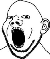 ear merge no_eyebrows open_mouth soyjak stubble variant:gapejak variant:impish // 670x792 // 91.9KB