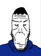 blue_shirt closed_mouth clothes deviantart euromutt hair literal_who nessn soyjak stubble subvariant:euromutt troll variant:markiplier_soyjak // 594x797 // 26.8KB