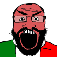 angry beard clothes country countrywar flag flag:italy glasses italy open_mouth red soyjak subvariant:science_lover variant:markiplier_soyjak // 800x600 // 79.1KB