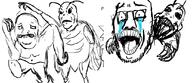 bug clenched_teeth closed_mouth crying full_body glasses hand monster open_mouth running soyjak stubble variant:unknown // 1090x471 // 166.7KB