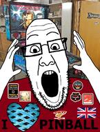 album_cover arm arnold_schwarzenegger cabinet door elton_john flag flag:united_kingdom glasses goodbye_yellow_brick_road_(elton_john_album) hand heart i_heart japanese_text music open_mouth people's_populist_press pinball_flipper pinball_machine pinball_wizard_(elton_john_song) pinball_wizard_(the_who_song) soyjak sticker stubble terminator terminator_2 terminator_2_(pinball) text the_who tilt_(pinball) tommy_(the_who_album) twilight_zone variant:ppp // 1000x1322 // 1.1MB