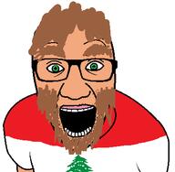 beard brown_beard brown_eyebrows brown_hair glasses green_eyes lebanon open_mouth soyjak tan_skin thick_eyebrows variant:el_perro_rabioso // 383x375 // 10.5KB