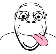 glasses soyjak stubble tongue variant:bernd variant:gapejak // 1160x1125 // 75.4KB