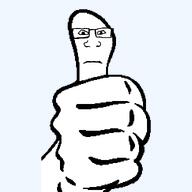 closed_mouth glasses hand soyjak subvariant:neutralplier thumbs_up transparent_background variant:markiplier_soyjak // 2000x2000 // 29.1KB
