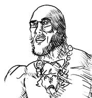 arm art buff closed_mouth glasses hair necklace smile soyjak stubble variant:unknown // 644x692 // 236.9KB