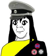 anarcho-capitalism badge closed_mouth clothes confederate flag flag:anarcho-capitalism hair hat large_eyes long_hair nazism neutral pol_(4chan) soyjak subvariant:commiepedotroon swastika variant:kuzjak white_supremacist // 1486x1739 // 619.1KB