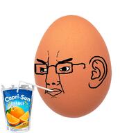 angry capri_sun closed_mouth drinking drinking_straw ear egg food glasses juice orange soyjak variant:chudjak // 1080x1200 // 1010.1KB