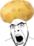 angry clothes food glasses hat open_mouth potato soyjak stubble variant:cobson // 849x1154 // 928.0KB