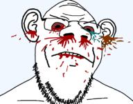 angryy artist:sabiopajin blood blood_from_eyes blood_from_mouth blood_on_face blood_splatter blood_spray bloodshot_eyes double_chin ear earwax forehead_mark frown glasses stubble user=sabiopajin variant:goopjak wrinkles // 800x630 // 95.7KB