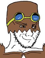 closed_mouth goggles hair jojos_bizarre_adventure jumpin'_jack_flash_(stand) lang_rangler smug soyjak stubble variant:soyak // 716x924 // 27.6KB