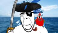 ahoy animated bird clothes ext=gif eyepatch hat him iLOVEcobsonIlove pirate sea smile smug sword treasure variant:budgiejak variant:cobson // 420x240 // 4.4MB