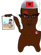 2soyjaks albania amerimutt angry arm closed_mouth country ear fat flag flag:albania flag:serbia glasses hand holding_object meta:tagme open_mouth reichsadler serbia slopjak smile smug soyjak stubble subvariant:chudjak_front taqiyah variant:chudjak variant:cobson // 680x897 // 171.7KB