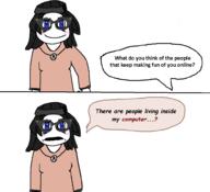 avengers beanie blue_eyes blush clothes dress eyelashes female frown full_body glasses hair hat long_hair medallion merge necklace nintendo nintendo_switch no_nose open_mouth sad smile soy soylent soylent_(cacao) surprised variant:soytan video_game white_skin // 1000x911 // 31.9KB