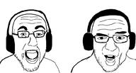 2soyjaks glasses headphones open_mouth soyjak stubble variant:unknown // 1003x539 // 35.9KB