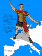 closed_mouth gaul germania germany glasses hair holding_object iberia italia italy latin lion roman roman_empire rome shading shadow skirt subvariant:chudjak_front sword text variant:chudjak // 2766x3604 // 464.1KB