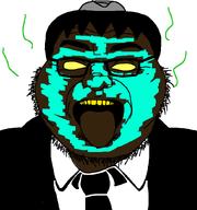 black_skin blue_skin brown_skin clip-on-tie clothes disabled_nigger epx7fclhdrp_(namefag) eyebrows face_paint forehead_lines gill_koyim_(namefag) glowing gooner hair hat judaism kippah neck necktie nigger open_mouth rotten_teeth suit-shirt suit_and_tie tongue tongue_out variant:bvlljvk yellow_teeth // 795x849 // 105.3KB