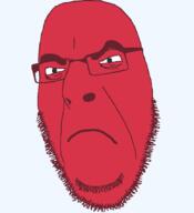 angry closed_mouth emoticon glasses red red_skin series:soymoji soyjak stubble variant:cobson // 775x849 // 38.8KB