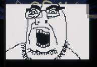 art flag glasses mage_arena open_mouth pixel_art soyjak stubble variant:cobson video_game // 1050x721 // 292.4KB