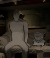 artist:shemmysloota bed dancing_swede drawing lighting lightning realistic sad shading subvariant:neutralplier variant:impish_soyak_ears variant:markiplier_soyjak // 1472x1698 // 1.8MB