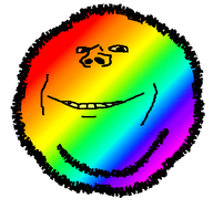 ball closed_mouth colorful gradient hair looking_at_you rainbow rainbow_skin smile stubble subvariant:impish_ball transparent_background variant:impish_soyak_ears // 566x556 // 132.7KB