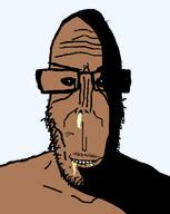 biting_lip booger brown_skin drool evil ominous rape rotten_teeth shadow shirtless subvariant:euromutt template variant:markiplier_soyjak // 1039x1300 // 28.5KB