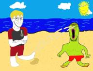 beach green_skin hair kick kiwifarms nate sand summer that_one_fucking_picture_of_nate_being_a_smug_little_bastard variant:reaction_soyjak variant:soyak // 580x442 // 229.0KB