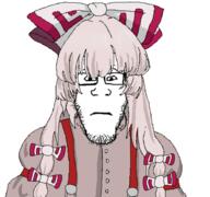 anime bow fujiwara_no_mokou long_hair touhou variant:markiplier_soyjak video_game white_hair // 1366x1282 // 240.5KB