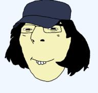 asian chіnk clothes female glasses hair hat protokleki soyjak squint subvariant:female_cobson variant:cobson // 812x768 // 13.0KB