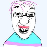 eyebrows glssses lipstick pink_hair tranny trans_flag troon variant:crimjak // 1280x1280 // 165.8KB