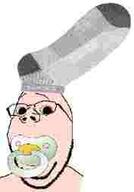 baba baby caca pacifier small_eyes sock subvariant:wholesome_soyjak variant:gapejak // 177x254 // 32.6KB