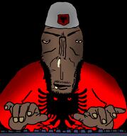 albania albanian albanian_flag balkans black_skin country dumb flag:albania keyboard meta:countrywars politics retarded series:muttverse soyjak stubble subvariant:balkanmutt subvariant:euromutt transparent_background typing variant:markiplier_soyjak // 1906x2048 // 892.1KB