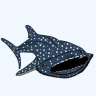 animal deformed fin full_body open_mouth series:animaljaks shark soyjak tail variant:impish_soyak_ears whale_shark // 1200x1200 // 72.1KB