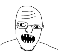 beard eyes glasses mouth nose open_moth soyjak stubble teeth variant:unknown wrinkles // 551x520 // 25.3KB