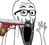 antialiased glasses holding_gun open_mouth stubble subvariant:wewjak variant:soyak // 413x383 // 70.7KB