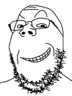 clenched_teeth dreamworks dreamworks_face glasses looking_at_you raised_eyebrow smile smirk stubble subvariant:wholesome_soyjak template variant:gapejak white_background // 600x800 // 9.4KB