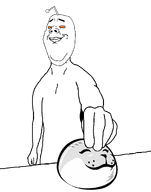 finger giving happy lips orange_eyes reddit seal smile subvariant:gapechud subvariant:gapechud_(wholesome) variant:bartender variant:chudjak variant:gapejak wholesome