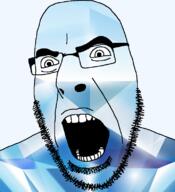 angry blue_skin gem gem_skin glasses open_mouth soyjak stubble variant:cobson // 721x789 // 279.8KB