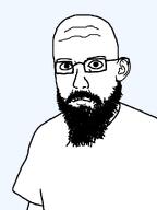 beard clothes doll_(user) glasses nuvariant soyjak template variant:dolljak white_shirt white_skin // 750x1000 // 15.3KB