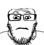 bald closed_mouth clothes distorted glasses neutral no_nose stubble subvariant:neutralplier variant:markiplier_soyjak white_background // 440x450 // 4.6KB