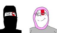 2soyjaks Warrior-HRT_(user) Warrior-Z(user) balaclava clothes female glasses hijab kratos looking_at_each_other subvariant:gapejak_female variant:beastjak variant:gapejak // 561x328 // 14.6KB