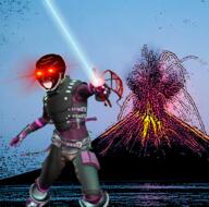 arm black_skin fortnite glowing_eyes hand inverted leg open_mouth soyjak stubble thougher variant:soyak video_game volcano // 554x549 // 432.7KB