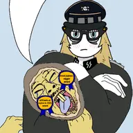 ack antiswarthy_(namefag) award blond blue_eyes blue_tongue buck_teeth chinksectoid eskimo glasses headlock meta:namefags nazism speech_bubble variant:bernd variant:soytan woman yellow_skin yellow_teeth // 1996x2000 // 858.8KB