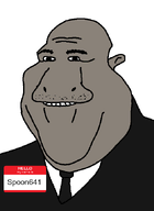 animal badge bald clothes ear grey_skin hello_my_name_is_(sticker) hippopotamus meta:namefags necktie smile spoon641_(user) suit suit_and_tie teeth variant:impish_tony white_background // 492x675 // 17.1KB