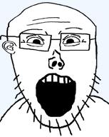 beard glasses soyjak stubble subvariant:thremboson variant:vlodson white_skin // 640x805 // 103.2KB