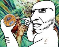 arm closed_mouth hand holding_object mustache pointing rape_(tobacco) soyjak stubble tobacco variant:holdjak // 563x445 // 325.2KB